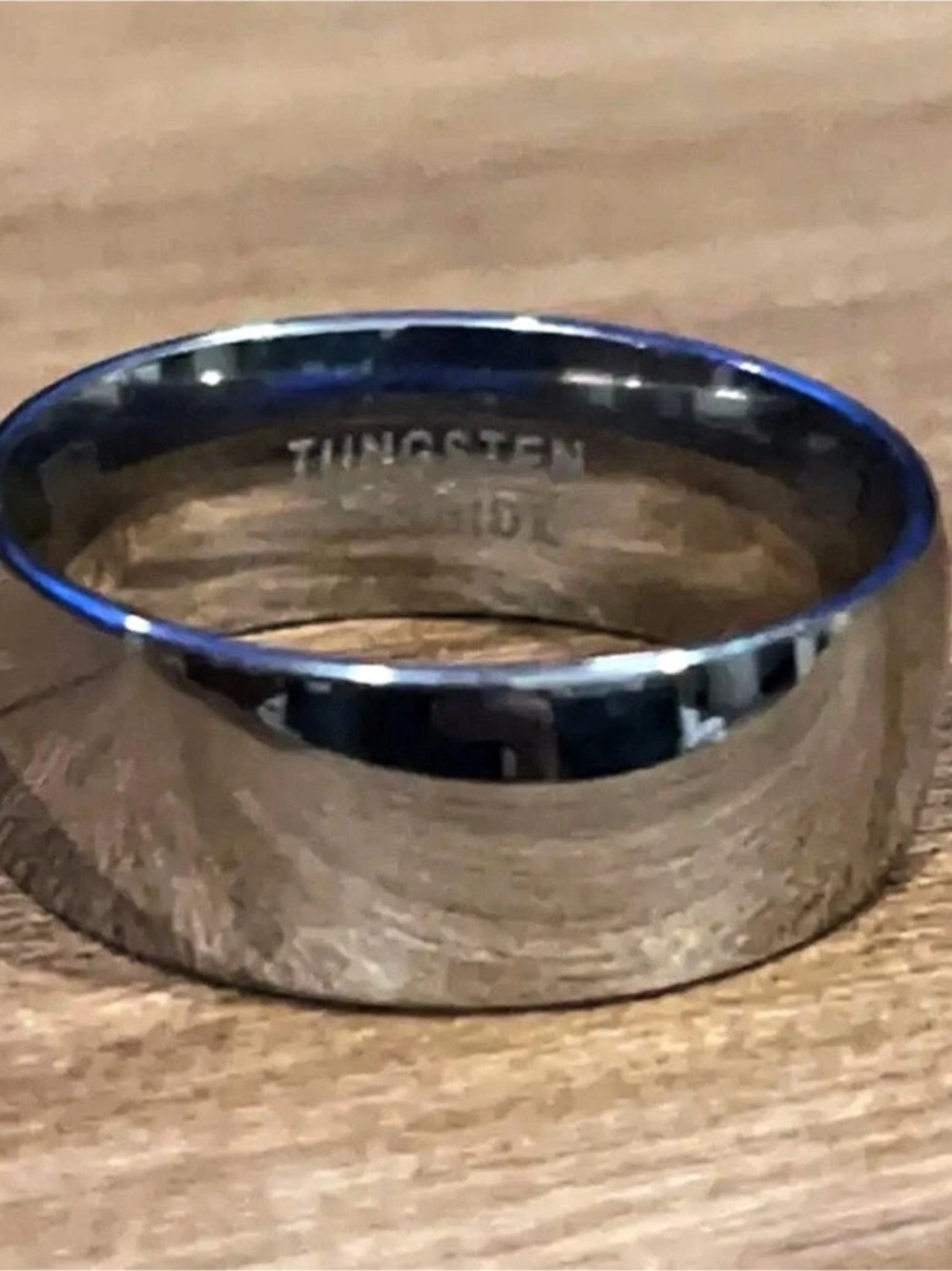 Tungsten Carbide Silver-Tone Tungsten Ring